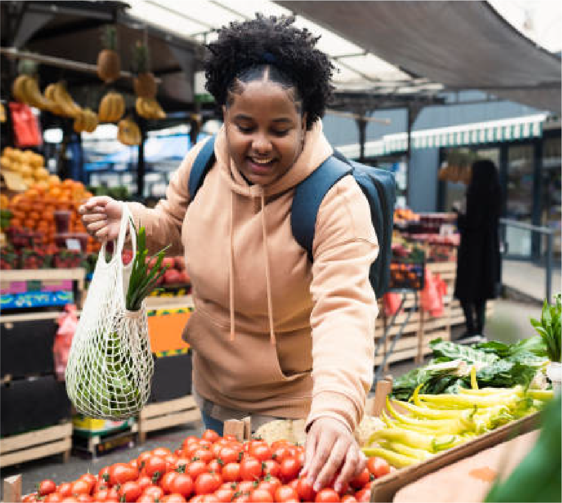 Woman selecting fresh fish